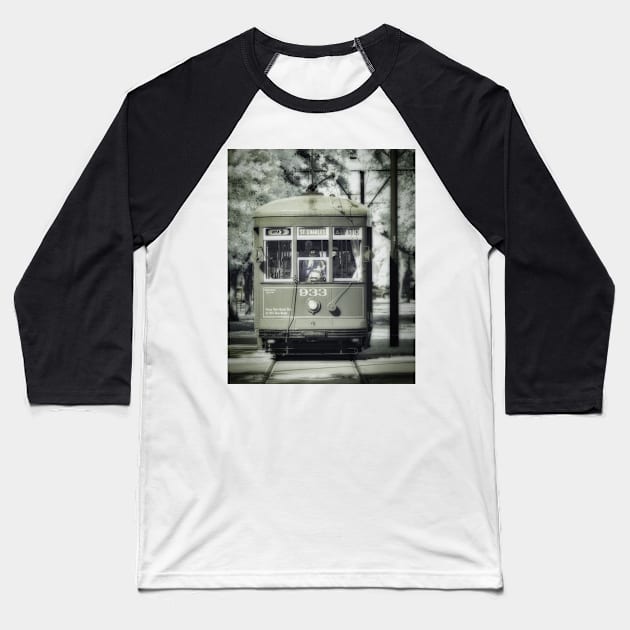 St. Charles Streetcar Infrared 1 Baseball T-Shirt by jforno